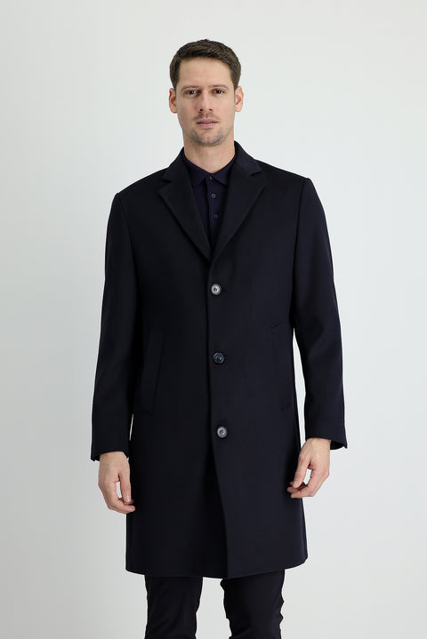 Koyu Lacivert Klasik Palto