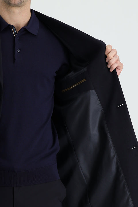 Koyu Lacivert Klasik Palto