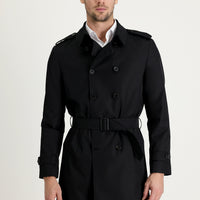 Siyah Kruvaze Pardösü & Trençkot