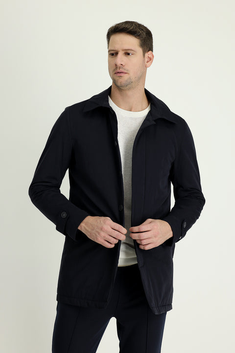 Orta Lacivert Klasik Pardösü & Trençkot