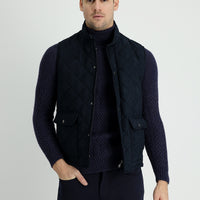 Orta Lacivert Kapitone Şişme Yelek