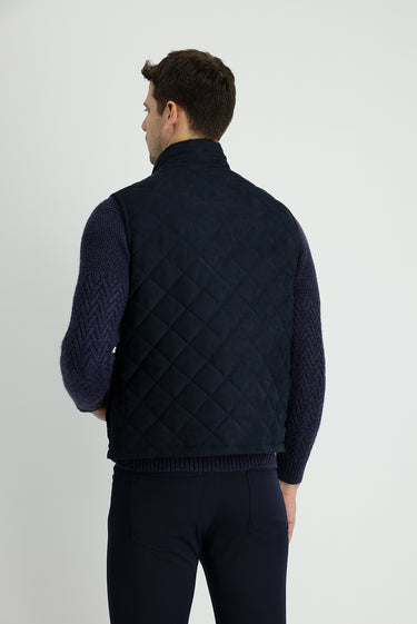 Orta Lacivert Kapitone Şişme Yelek