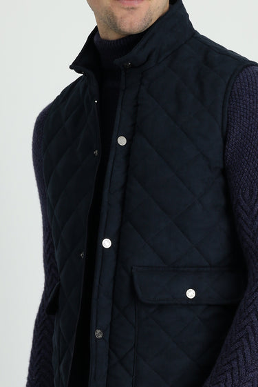 Orta Lacivert Kapitone Şişme Yelek