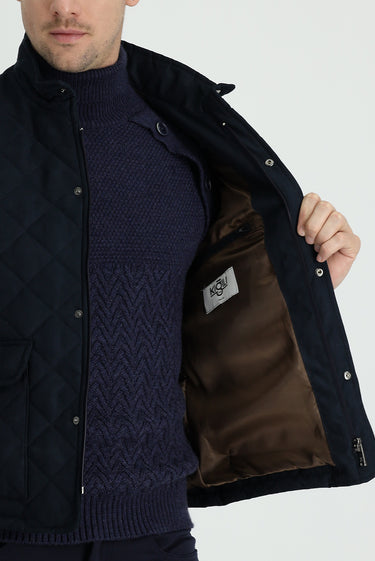 Orta Lacivert Kapitone Şişme Yelek