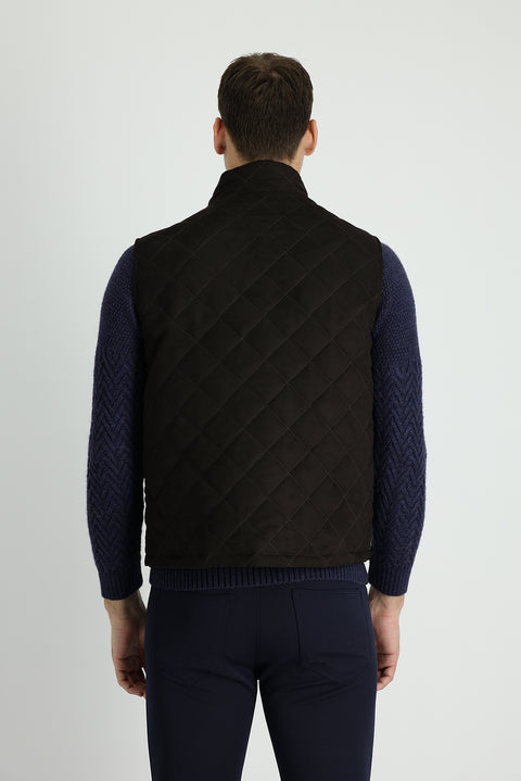 Orta Kahve Kapitone Şişme Yelek