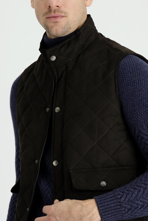 Orta Kahve Kapitone Şişme Yelek