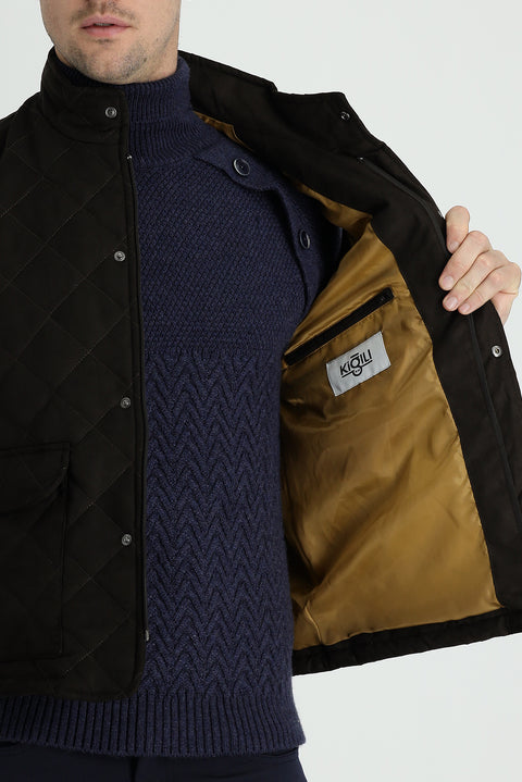 Orta Kahve Kapitone Şişme Yelek