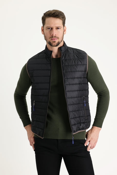 Siyah Kapitone Şişme Yelek