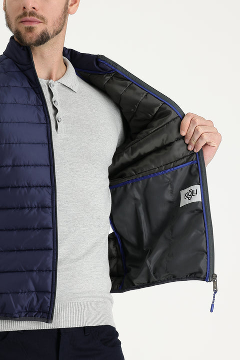 Koyu Lacivert Kapitone Şişme Yelek