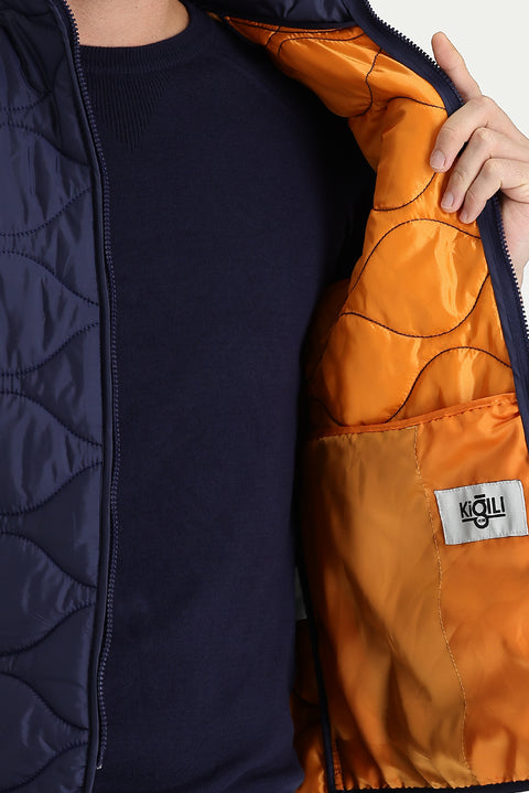 Orta Lacivert Spor Kapitone Yelek