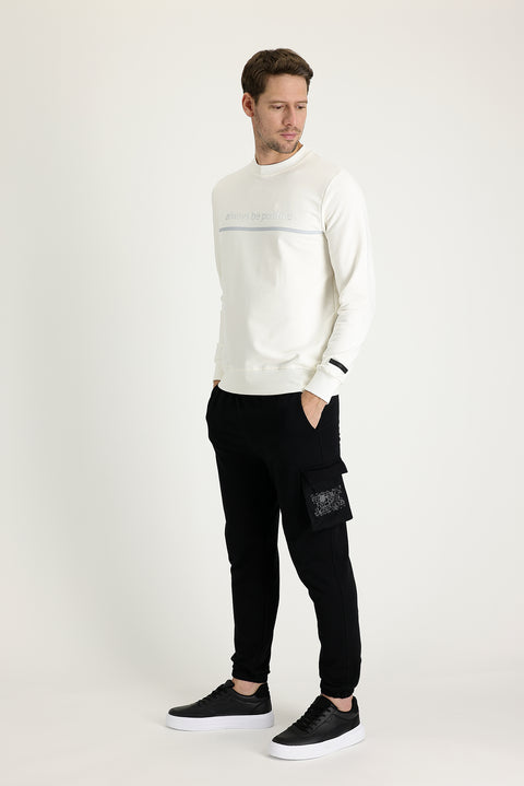 Siyah Slim Fit Dar Kesim Pamuklu Sweatpant / Eşofman Altı
