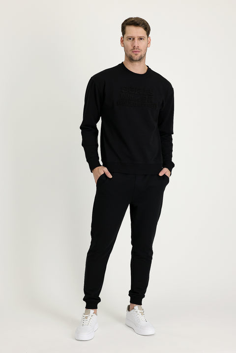Siyah Slim Fit Dar Kesim Sweatpant / Eşofman Altı
