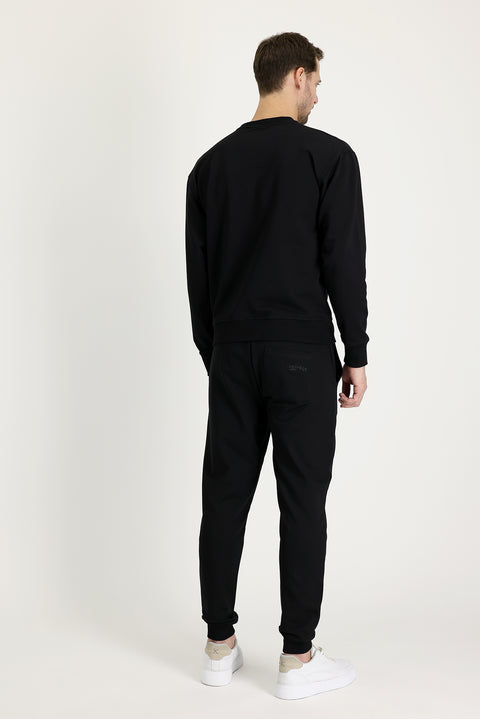 Siyah Slim Fit Dar Kesim Sweatpant / Eşofman Altı