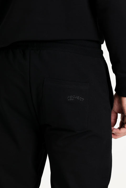 Siyah Slim Fit Dar Kesim Sweatpant / Eşofman Altı
