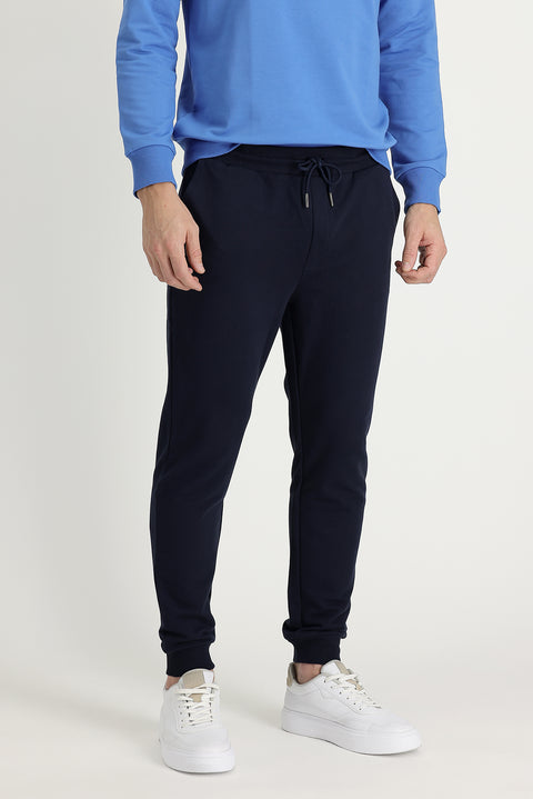 Orta Lacivert Slim Fit Dar Kesim Pamuklu Sweatpant / Eşofman Altı