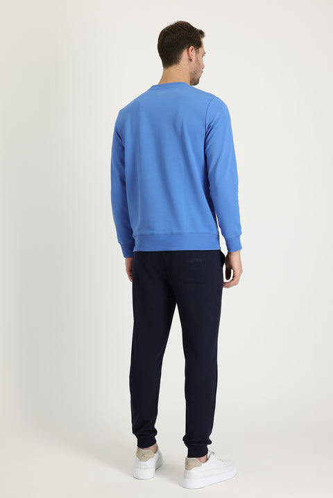 Orta Lacivert Slim Fit Dar Kesim Pamuklu Sweatpant / Eşofman Altı