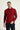 Koyu Kırmızı Polo Yaka Nakışlı Pamuklu Sweatshirt