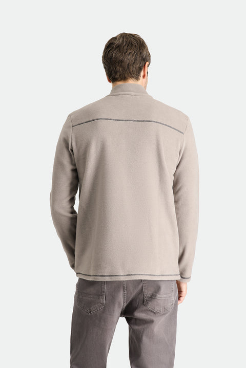 Orta Gri Melanj Yarım Fermuarlı Dik Yaka Soğuk Geçirmez Tüylenme Yapmayan Polar Sweatshirt