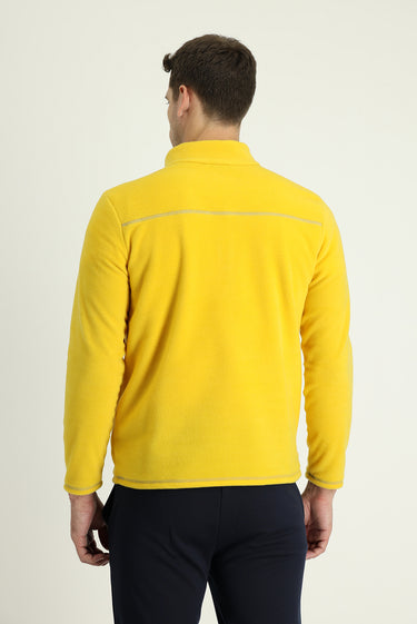 Limon Sarı Fermuarlı Polar Sweatshirt