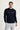 Orta Lacivert Bisiklet Yaka Slim Fit Dar Kesim Baskılı Sweatshirt