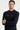 Orta Lacivert Bisiklet Yaka Slim Fit Dar Kesim Baskılı Sweatshirt