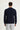 Orta Lacivert Bisiklet Yaka Slim Fit Dar Kesim Baskılı Sweatshirt