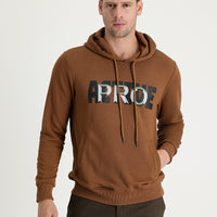 Cinnamon Hooded Slim Fit Printed Sweatshirt
