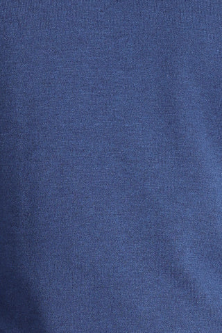  İndigo Melanj Polo Yaka Regular Fit Pamuklu Triko Kazak