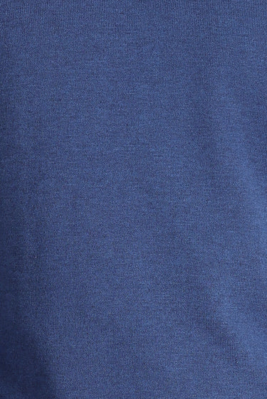 İndigo Melanj Polo Yaka Regular Fit Pamuklu Triko Kazak