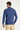  İndigo Melanj Polo Yaka Regular Fit Triko Kazak