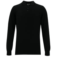 Siyah Polo Yaka Slim Fit Triko Kazak