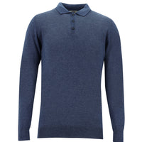 İndigo Melanj Polo Yaka Slim Fit Triko Kazak