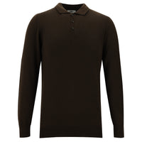 Koyu Kahve Polo Yaka Slim Fit Triko Kazak