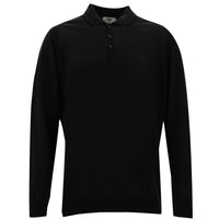 Siyah Polo Yaka Regular Fit Triko Kazak