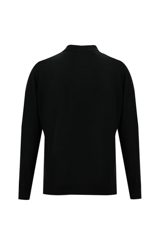  Siyah Polo Yaka Regular Fit Triko Kazak