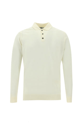  Kırık Beyaz Polo Yaka Regular Fit Triko Kazak