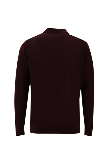  Koyu Bordo Polo Yaka Regular Fit Triko Kazak