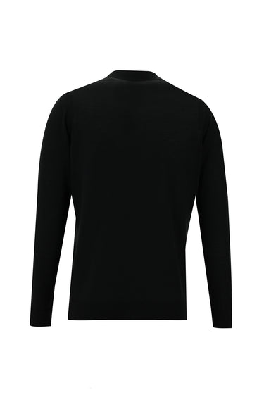 Siyah Polo Yaka Regular Fit Triko Kazak