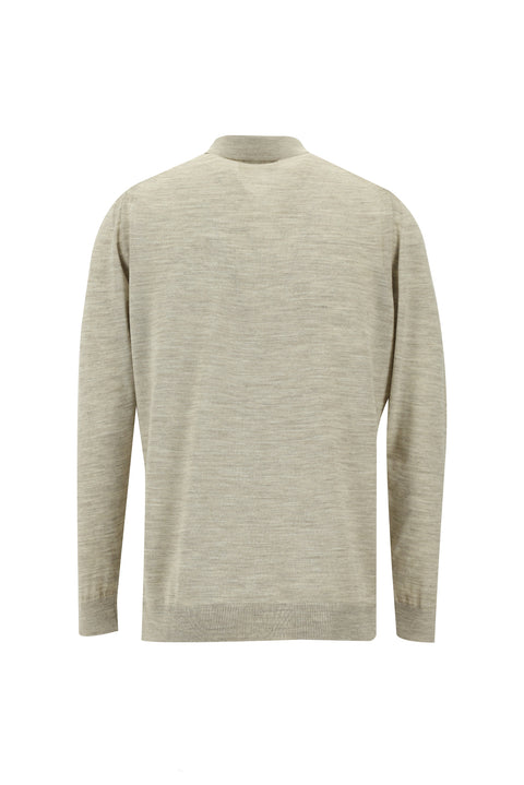 Taş Polo Yaka Regular Fit Fermuarlı Yünlü Triko Kazak