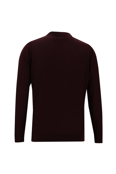 Koyu Bordo Polo Yaka Regular Fit Triko Kazak