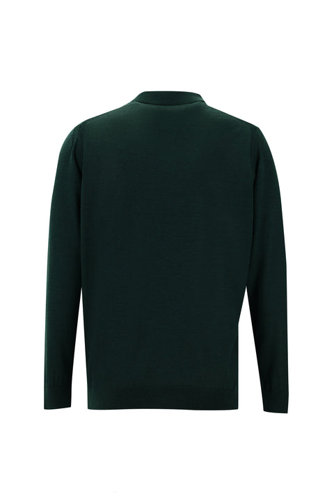 Nefti Polo Yaka Regular Fit Fermuarlı Yünlü Triko Kazak