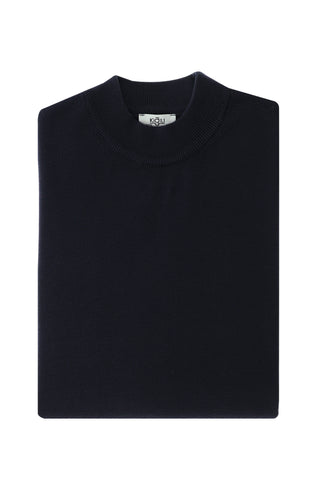  Koyu Lacivert Yarım Balıkçı Yaka Regular Fit Pamuklu Triko Kazak