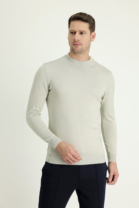 Taş Yarım Balıkçı Yaka Regular Fit Pamuklu Triko Kazak