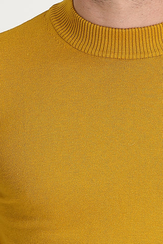  Hardal Yarım Balıkçı Yaka Regular Fit Pamuklu Triko Kazak