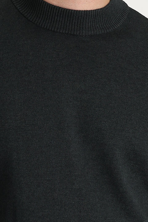 Koyu Antrasit Yarım Balıkçı Yaka Regular Fit Triko Kazak