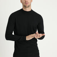 Siyah Yarım Balıkçı Yaka Regular Fit Triko Kazak