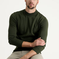 Orta Haki Yarım Balıkçı Yaka Regular Fit Triko Kazak