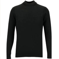 Siyah Yarım Balıkçı Yaka Regular Fit Triko Kazak