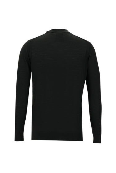 Siyah Yarım Balıkçı Yaka Regular Fit Triko Kazak