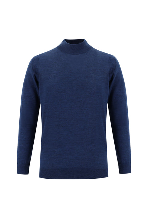 Koyu Petrol Yarım Balıkçı Yaka Regular Fit Triko Kazak